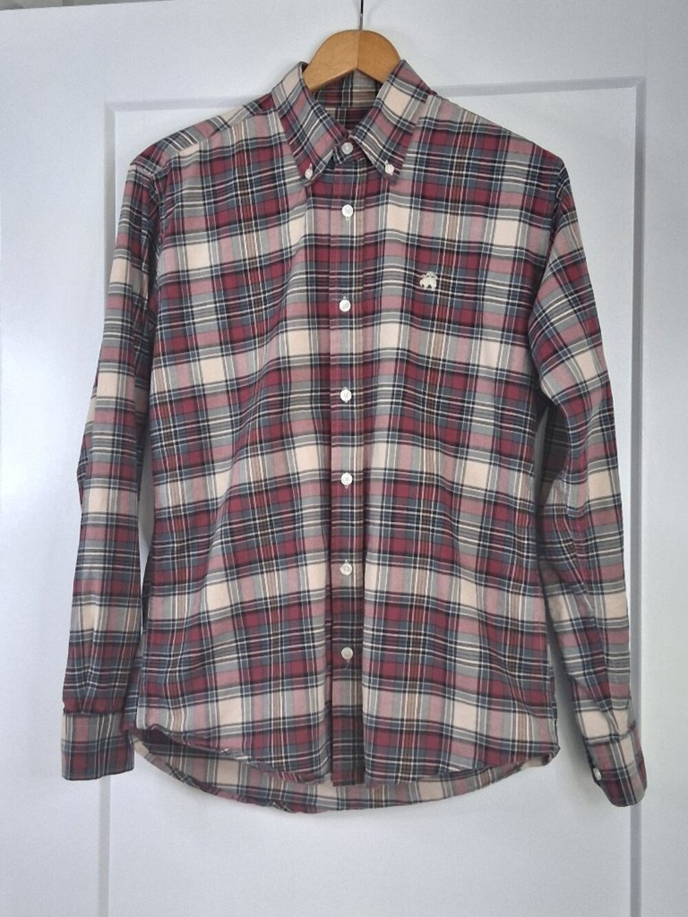 Brooks Brothers Regent Sport Shirt Mens L Plaid Non Iron Supima Cotton Button